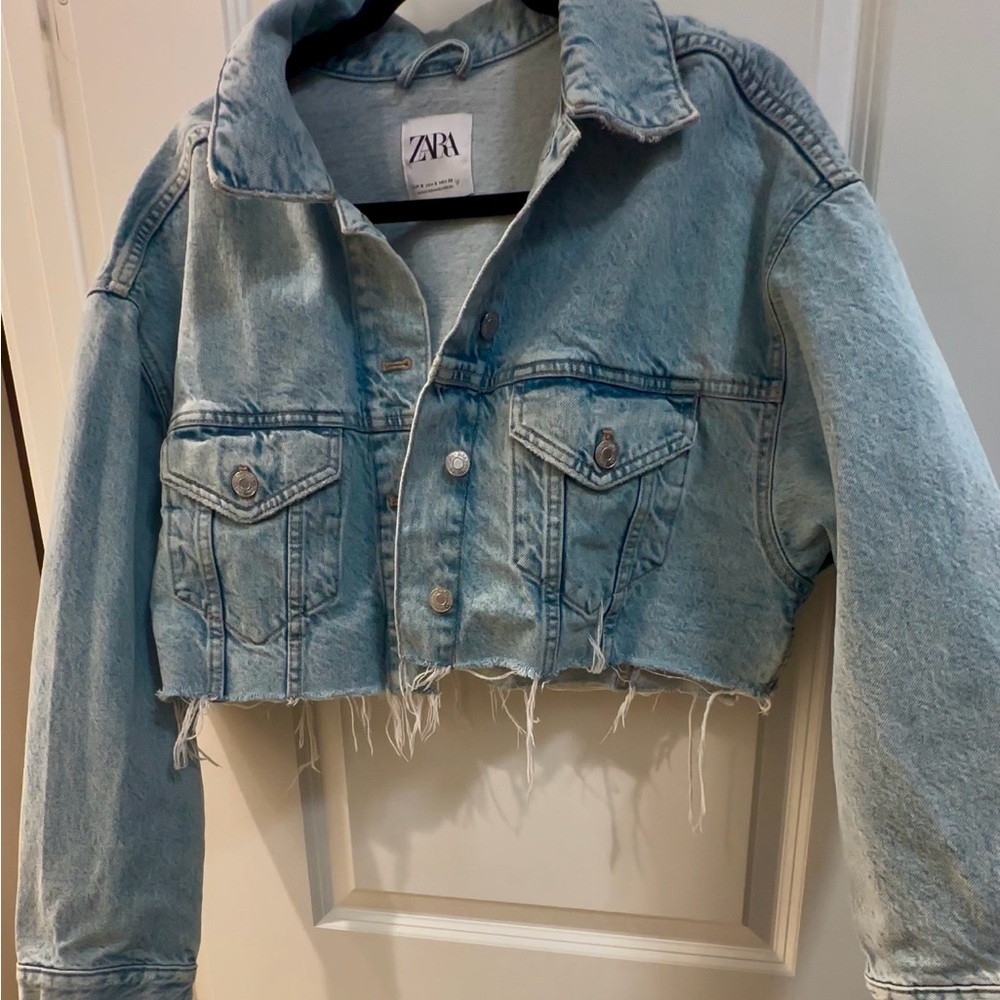 Zara Cropped Denim Jacket